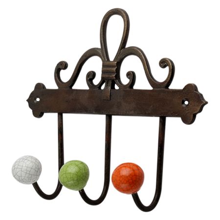 Multi Crackle Ceramic Iron Hooks